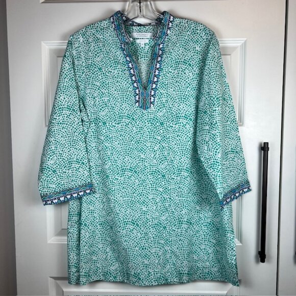 Foxcroft for Appleseed’s Wrinkle Free Cotton Tunic Top Size 12 - Picture 2 of 8